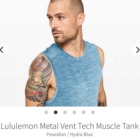 Lululemon Athletica Metal Vent Muscle Tank Heathered Blue Size Small Seamless - Picture 7 of 14